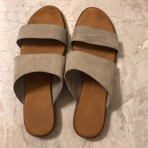 Franco Sarto tan slide sandals. Size 11.